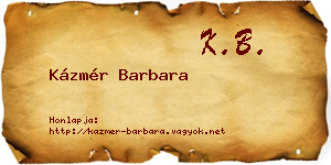 Kázmér Barbara névjegykártya