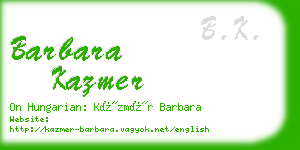 barbara kazmer business card